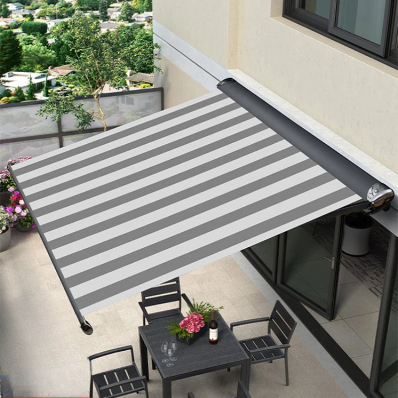 Electric retractable awning balcony home sun protection outdoor patio folding