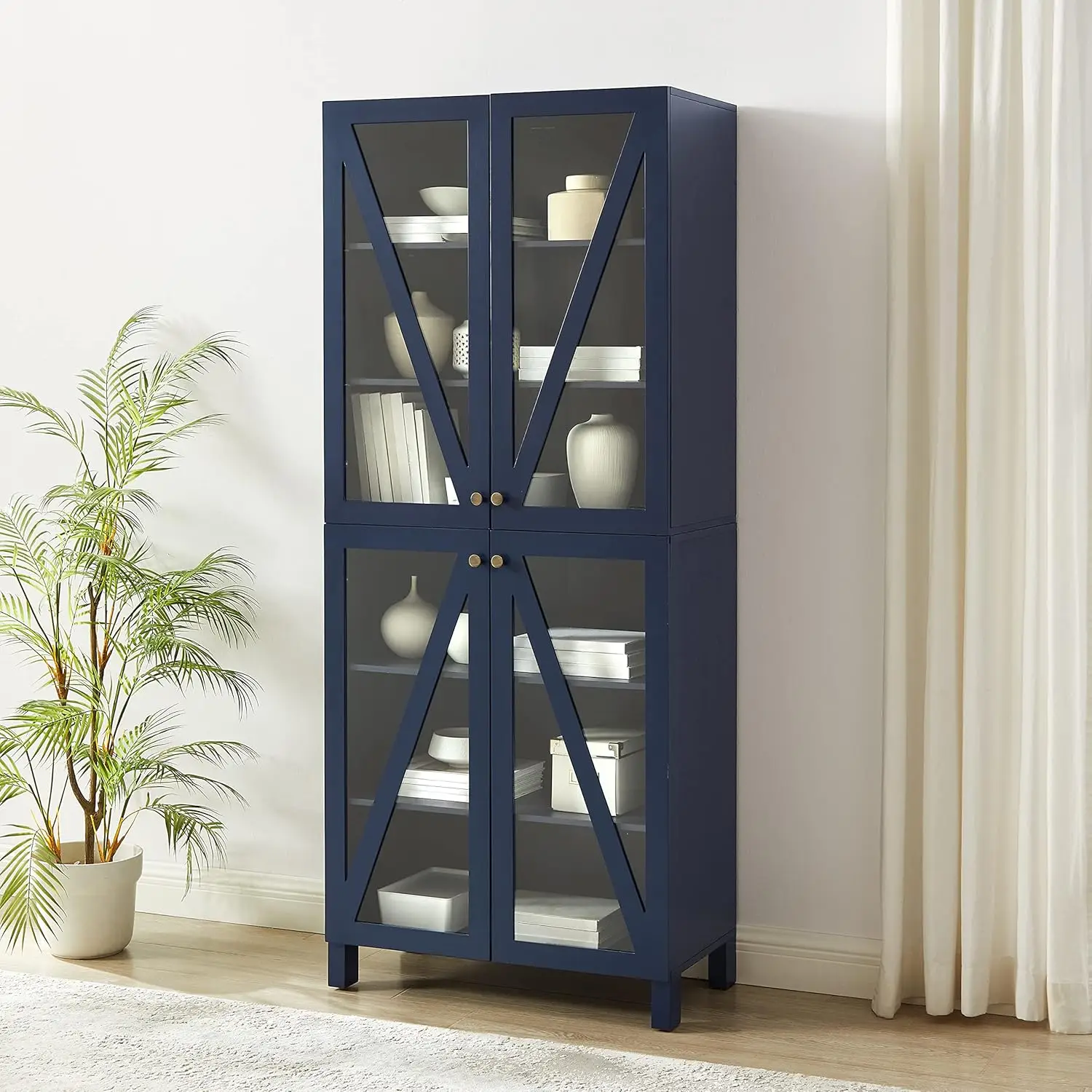 

Cassai Tall Storage Pantry Set with 2 Stackable Pantries, Navy