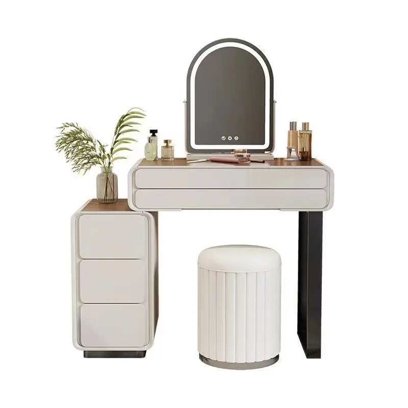 2024 new bedroom dresser rock slab table cabinet integrated makeup table modern simple small apartment makeup table