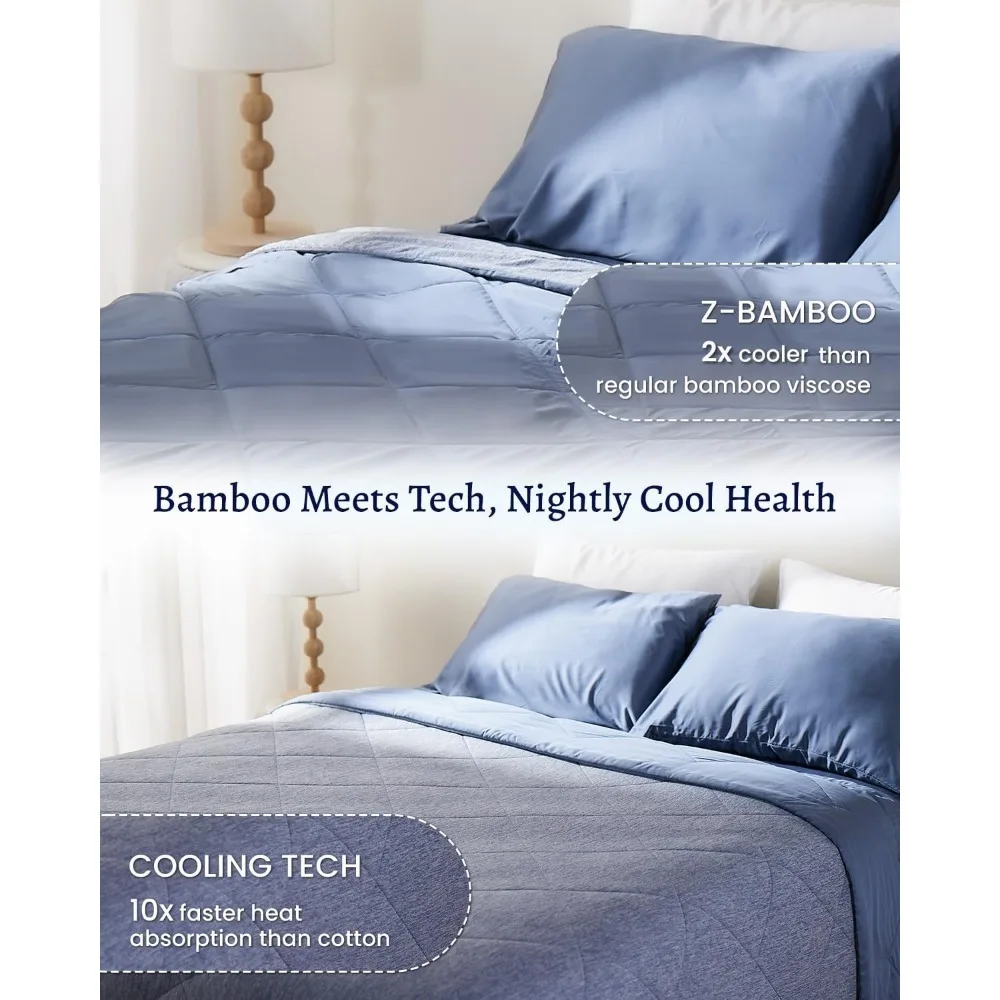 Cooling quilt, lightweight, breathable and soft summer blanket for hot sleepers and night sweats, all-season cooling quilt