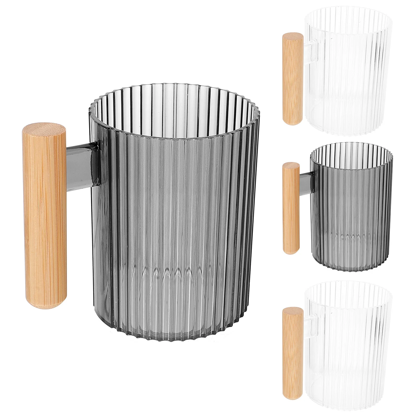 

4Pcs Toothbrush Cups Bathroom Storage Multipurpose Handle Design Smooth Surface Easy Grip Travel Toothbrush Cup