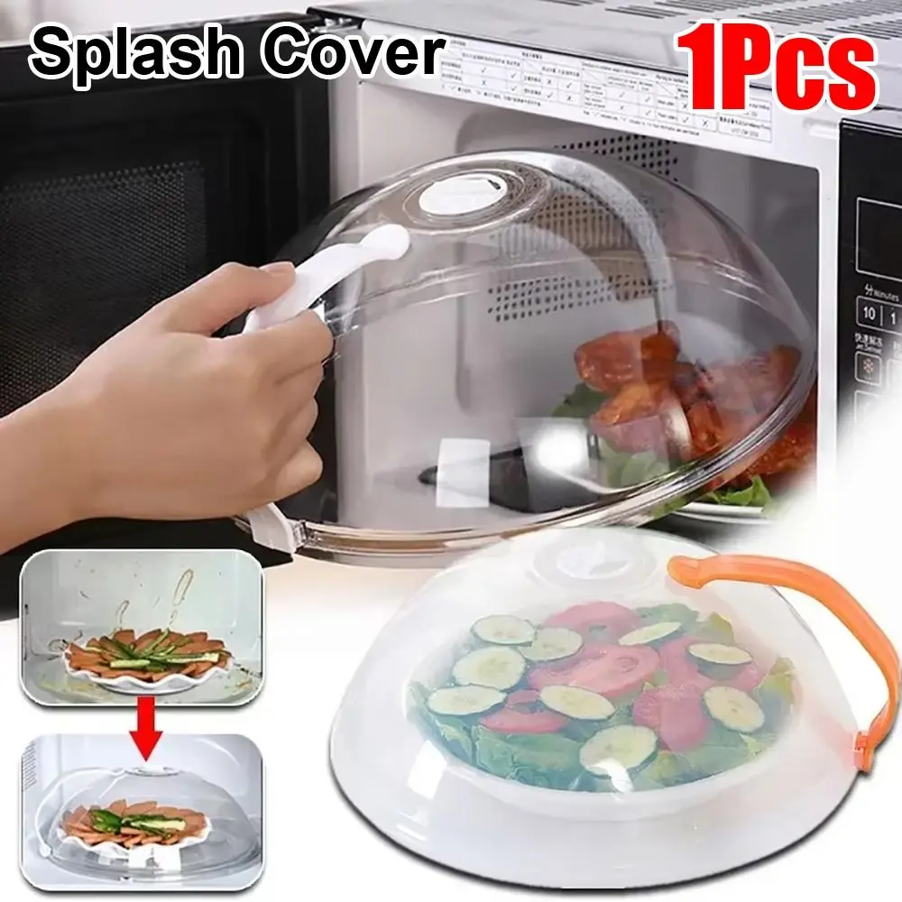 1Pcs Plastic Microwave Heating Splash Cover Anti Splatter Stackable Plate Bowl Cover Fresh-Keeping With Steam Vents