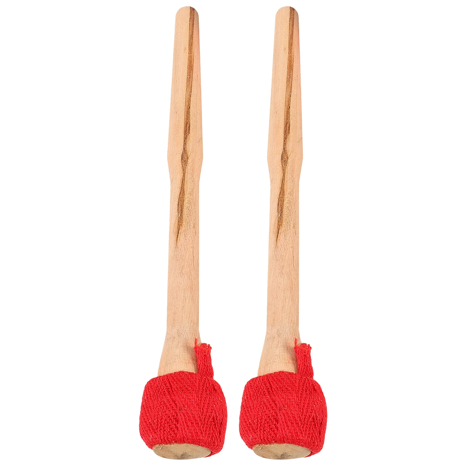 

2pcs Small Gong Drumsticks Durable Wood Cloth Material Elegant Red Wrap Percussion Accessories Beginner Adult Practice