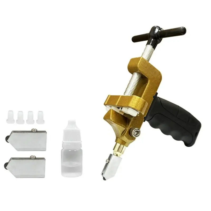 B08B-Glass Cutting Tool Kit 2-In-1 Including Glass Cutter, Breaking Pliers And Glass Breaker For , Mirror, Tile