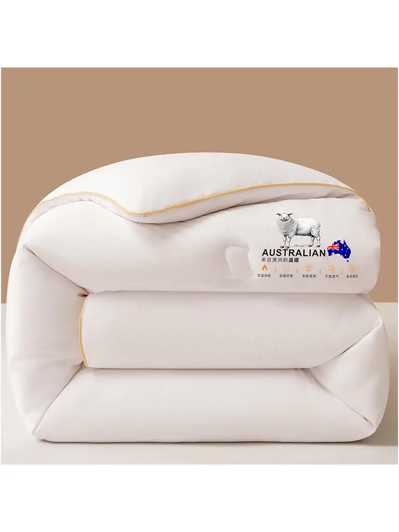 Thickened Woolen Quilt Australian Wool Blanket Single Student Spring Autumn Air Conditioner Quilt Warm Quilt Core Four Season...