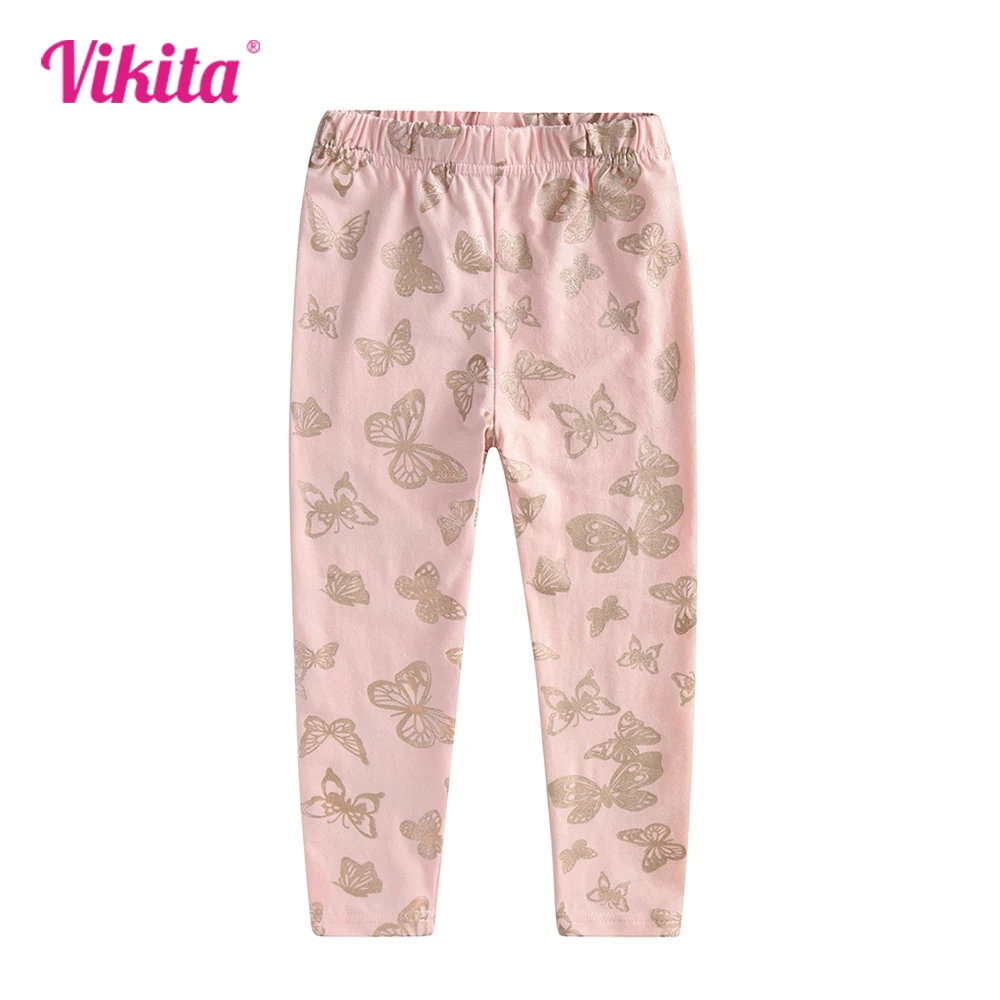 VIKITA Children Butterfly Print Skinny Pants Girls Autumn Spring Cotton Leggings Pencil Pants Bottom Trousers Kids Clothing