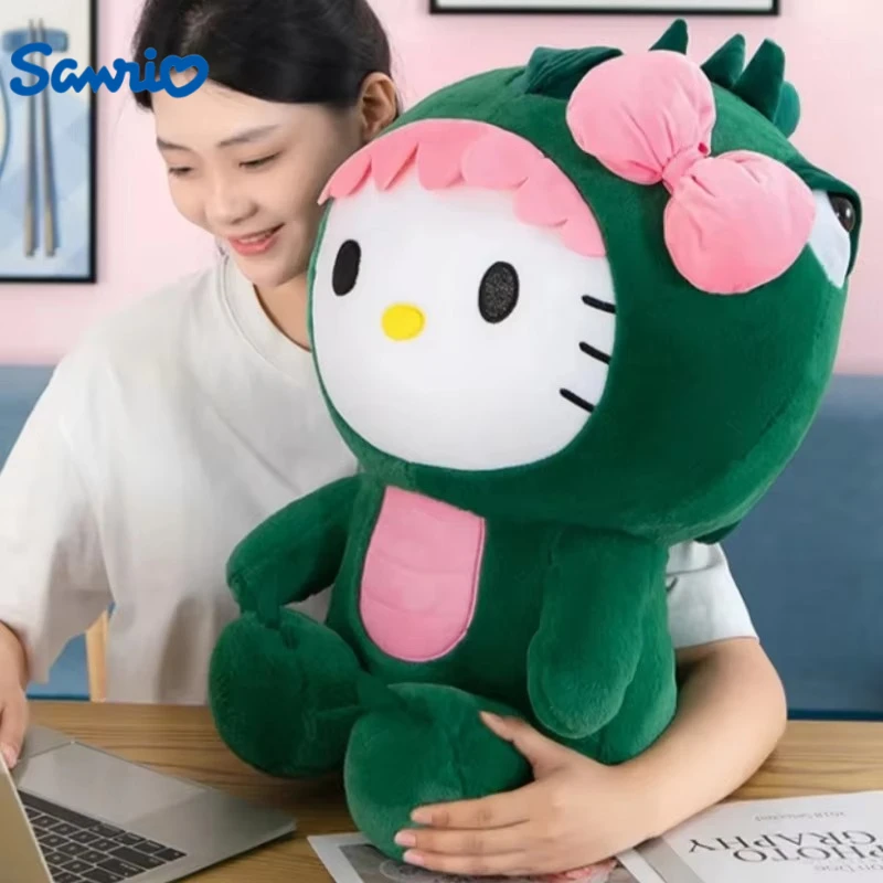 35/50/65Cm Big Size Sanrio Kawaii Hello Kitty Dinosaurus Knuffels Cartoon Anime Gevulde Decoratie Slapen kussen Kinderen Gift