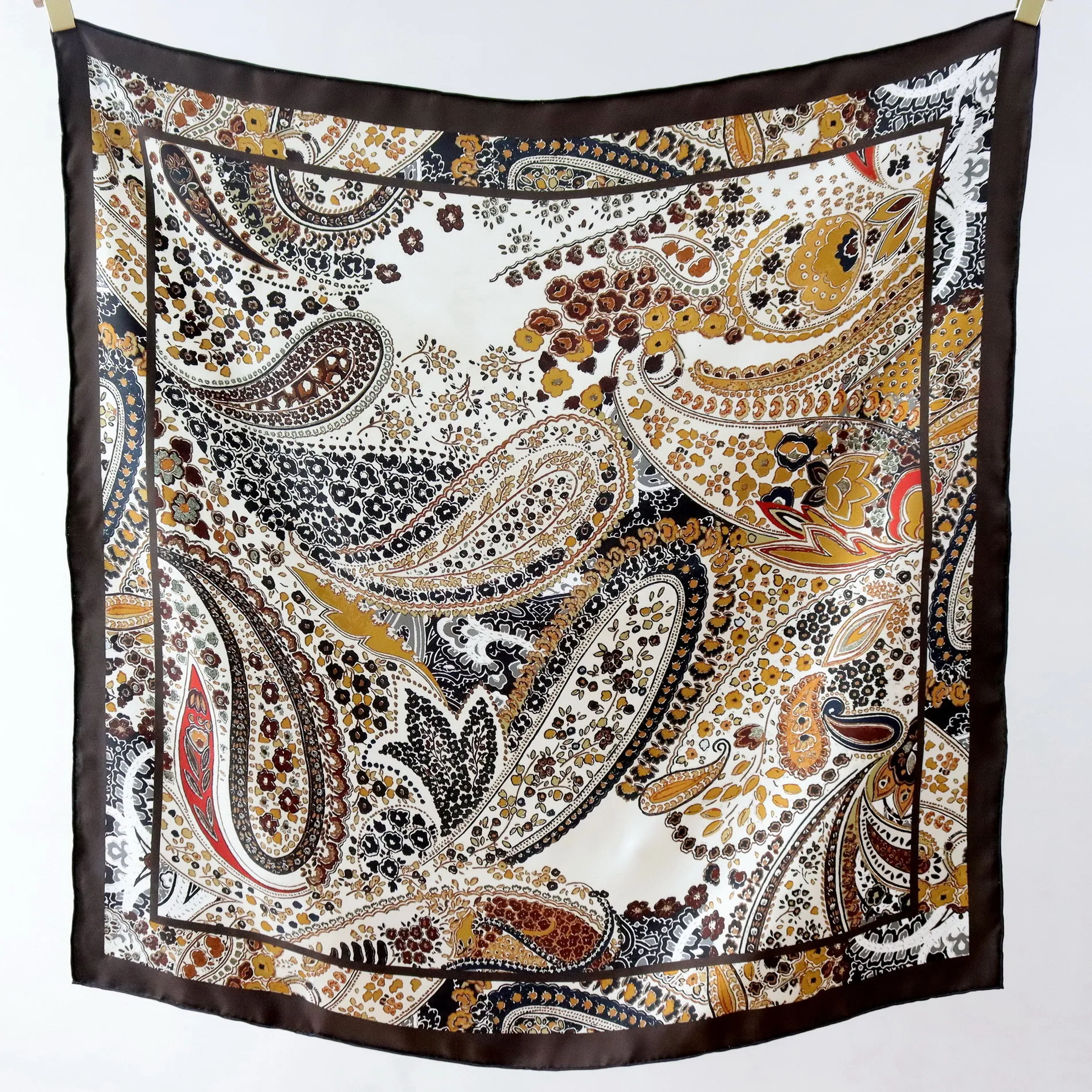 

Шарф с принтом пейсли 18 мм, 90 см, двусторонние женские шелковые шарфы тутового шелкопряда, роскошная дизайнерская сумка, шарфы на шею, скрученные вручную шали