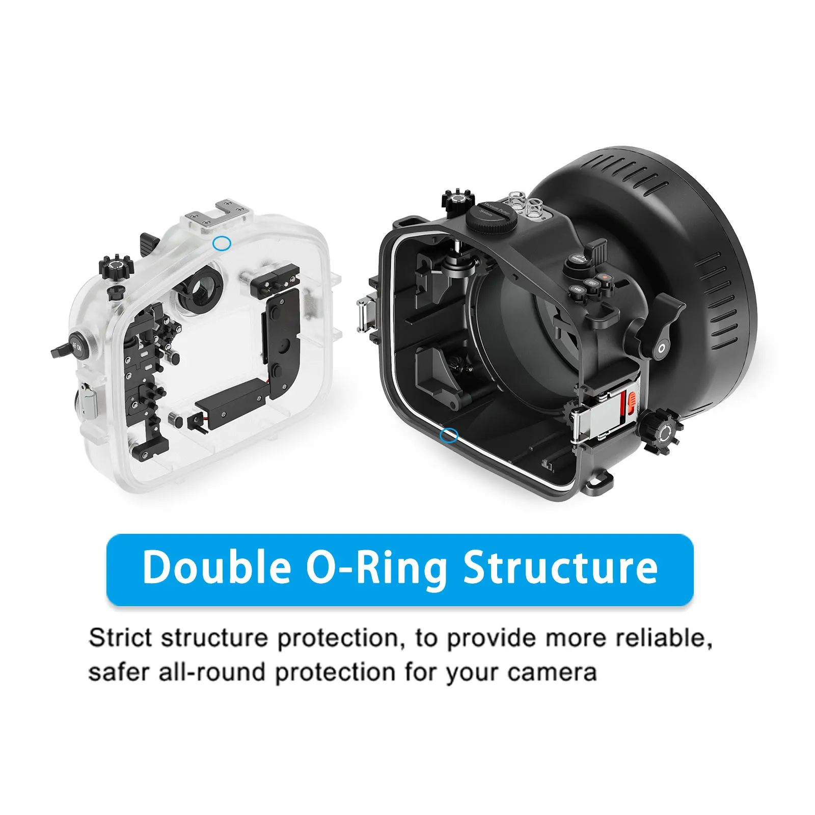 Seafrogs Waterproof Housing for Fujifilm X-H2 Camera 40m Depth Underwater Diving Case for Diving Surfing Skiing Photography