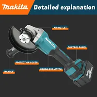 Makita Electric Goddess DGA404 125MM Cordless Electric Angle Grinder Brushless Variable Speed Cutting Machine For 18V Battery