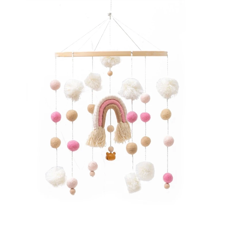 97BE Baby Toy Set Wooden Hanging Toy for Newborn Gift Birthday Shower Gifts Helps Baby Fall Asleep Easily High Quality