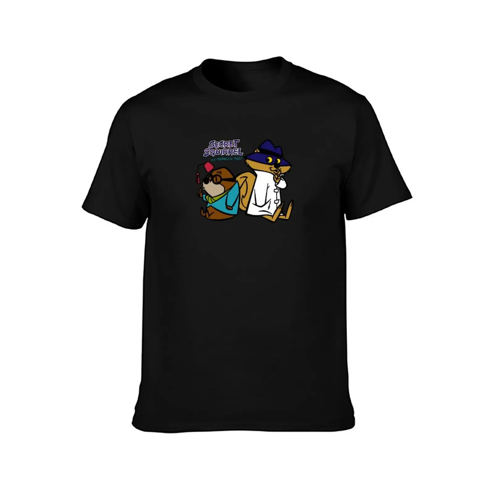 Secret Squirrel & Morocco Mole T-Shirt Basic Plain Short Sleeve Crew Neck Tee