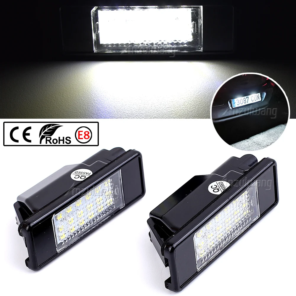1 paire de feux de plaque d'immatriculation LED Canbus sans erreur pour Peugeot 207 CC 308 MK2 2008