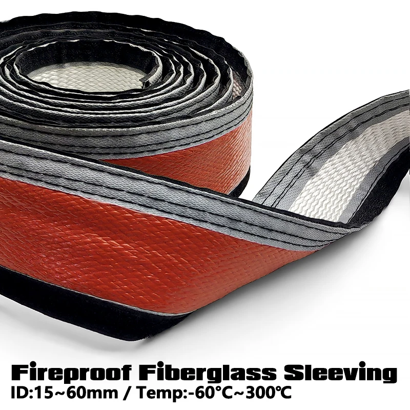 High Temperature Resistant Fiberglass Tube Silicone Resin Coated Glass Fiber Braided Fireproof Sleeve Fire Retardant Casing Pipe
