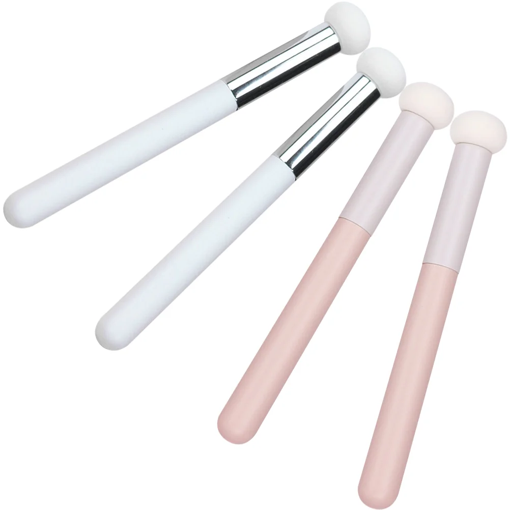 4 Pcs Eye Shadow Sponge Concealer Brush Miss Makeup Dry Wooden Handle Face Sponges for Foundation