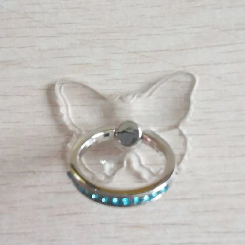 Transparenter Luxus-Schmetterlings-Fingerring-Handyhalter für iPhone 15, Smartphone-Aufkleber, Ständer, Zubehör, faltbare Unterstützung – Detail 10