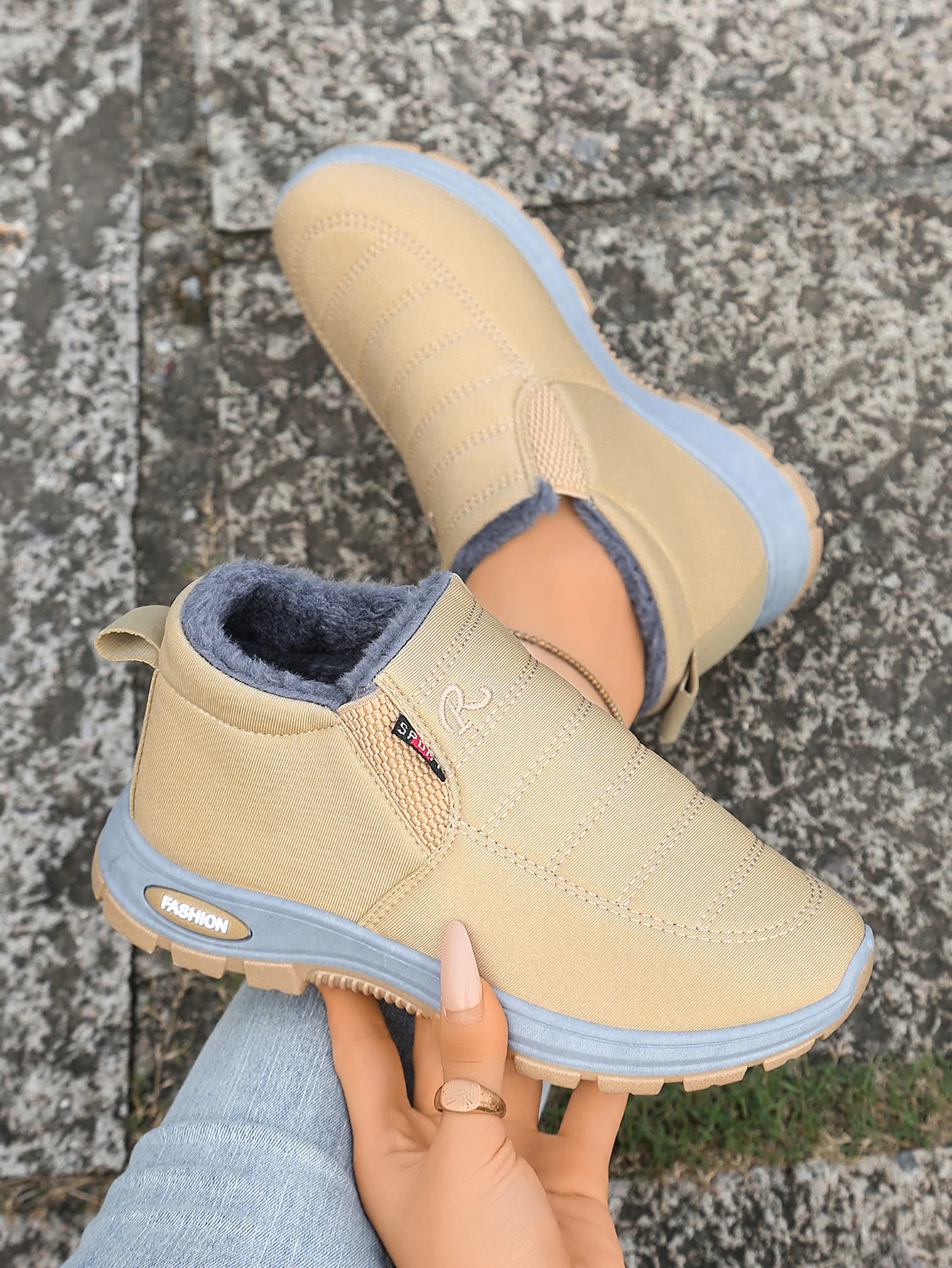 Paar-Schuhe, Freizeitschuhe für Damen und Herren, warm, mit Fleece gefüttert, verstärkt, rutschfest, leichte Schneestiefel mit kostenlosem Versand. – Detail 30