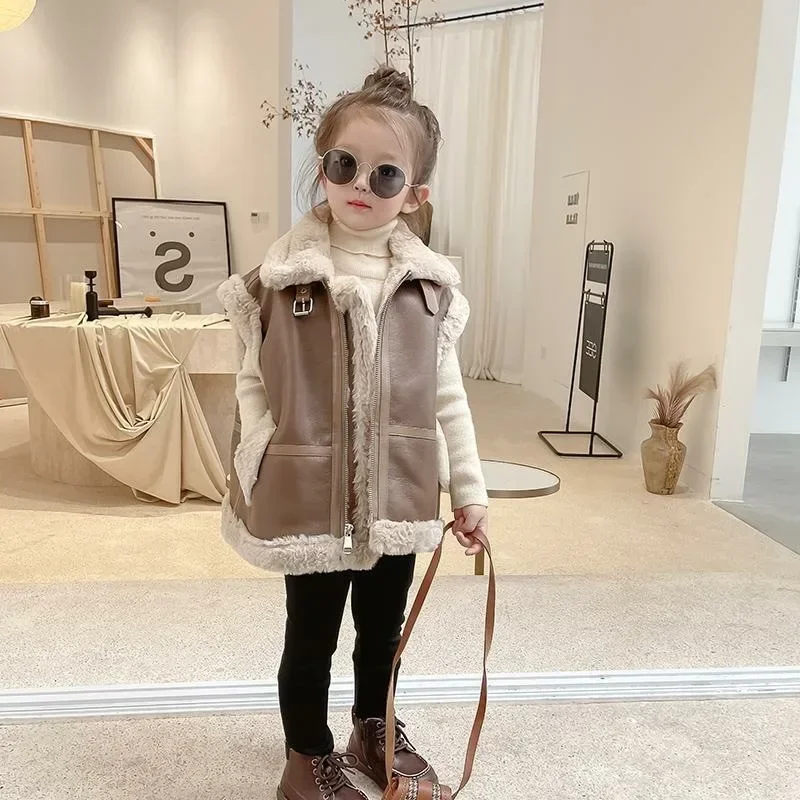 Dziewczęcy zimowa kamizelka coatbaby\'s zagraniczny styl dziecięca personalitymodna brandtrendy w stylu ulicznym w stylu koreańskim futrzany