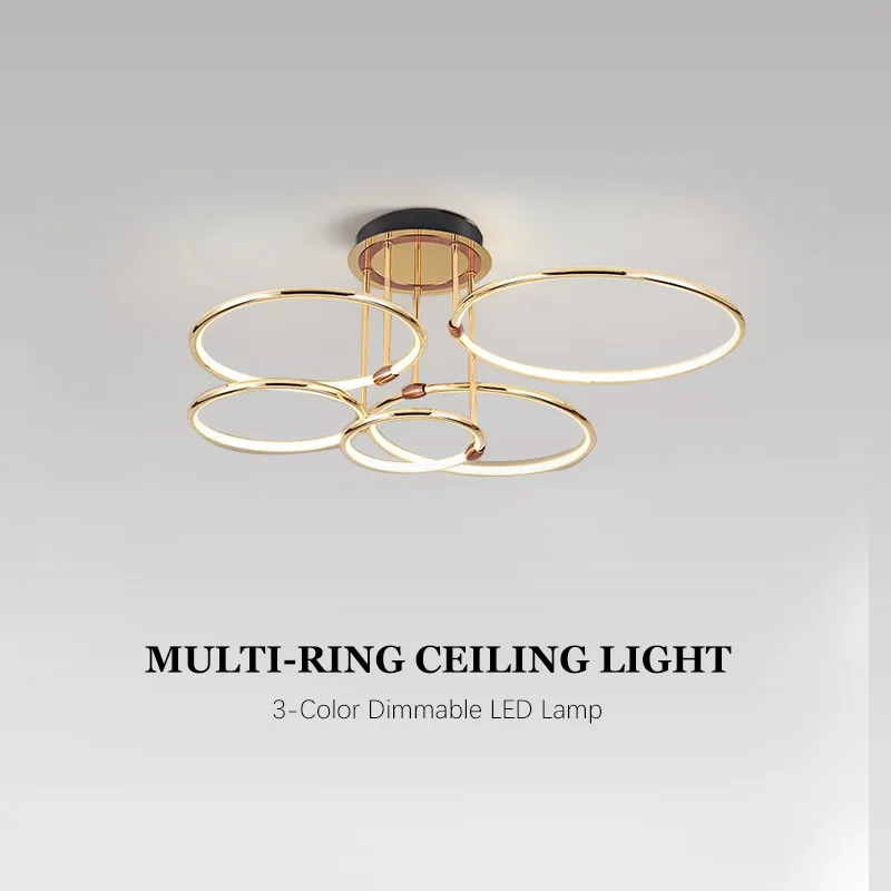 Nordic Modern LED Ceiling Light, Minimalist Luxury Design, Flush Mount for Living Room Bedroom Dining Room Home