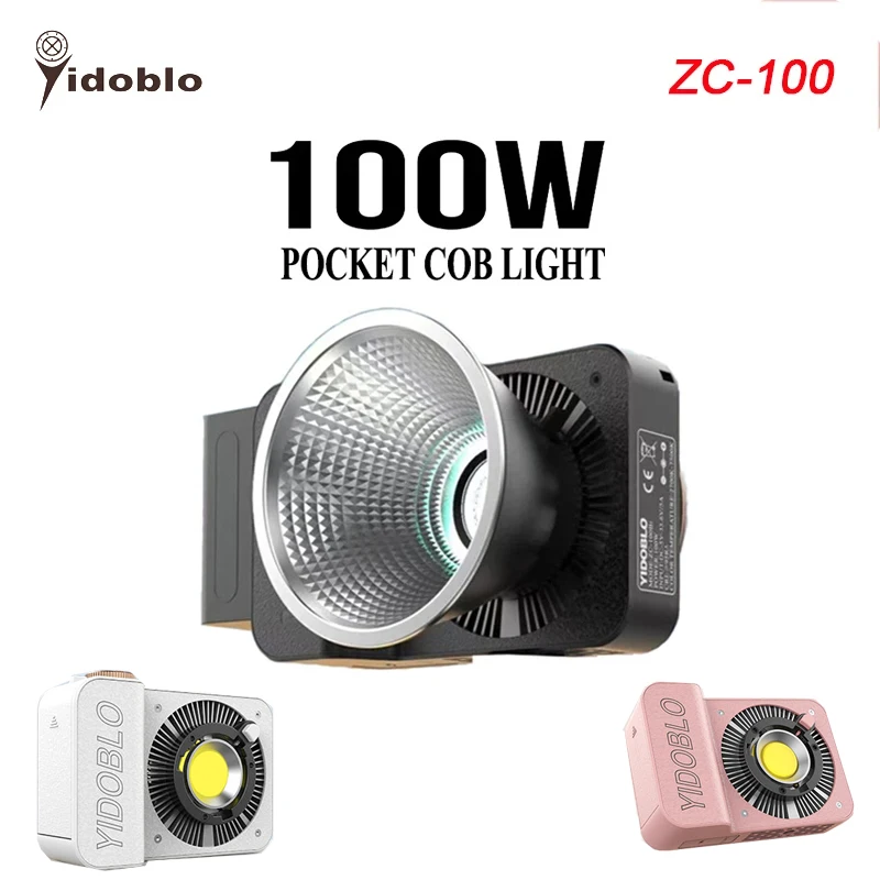 Yidoblo ZC-100 100W COB LED Light Classic Photography Lighting Pocket Lights + Stand for Outdoor Photo/Video Shooting