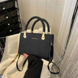 Nero 2024 borsa donna spalla tendenza moda PU PVC ragazza signora borse borsa custodia cosmetica borse Tote borsa a mano da donna per le donne