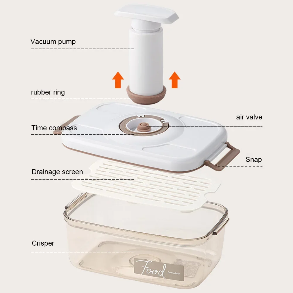 Scatola di conservazione sottovuoto per alimenti scatola di conservazione sigillata Dispenser per alimenti di grande capacità con contenitore