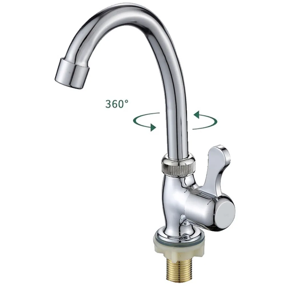 Kitchen Faucet Plastic Steel Single Lever Hole Cold Tap Quick Opening Faucet Kitchen Vertical Vegetable Basin Faucet