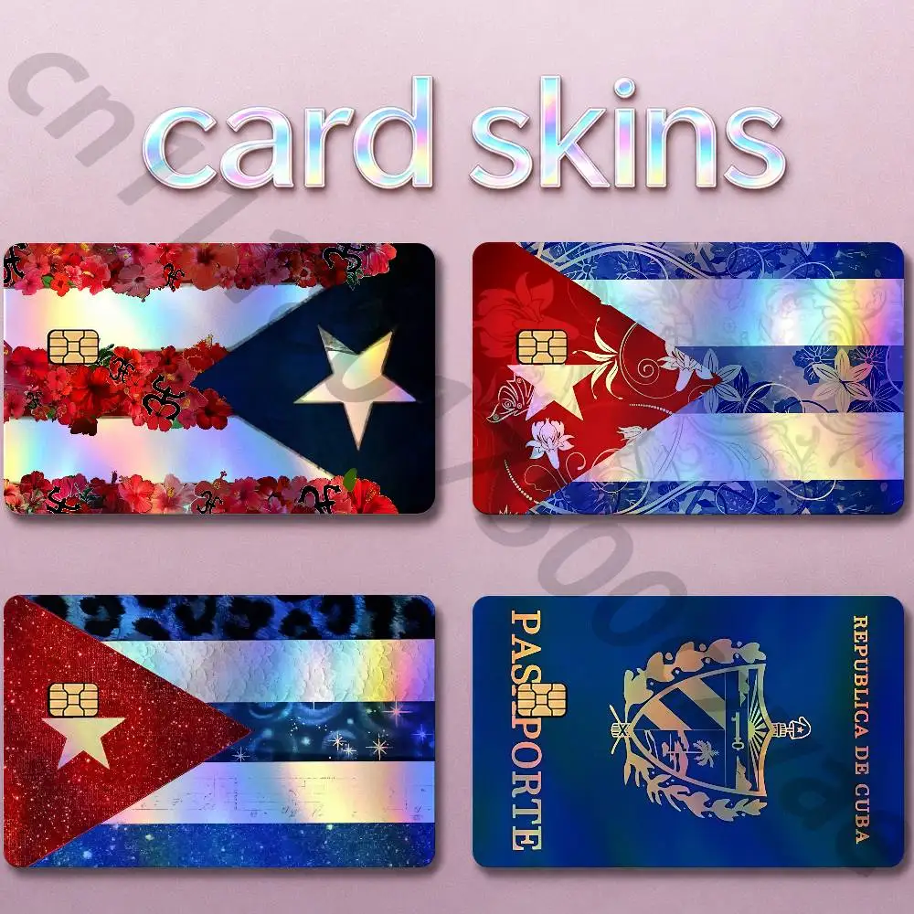 Flag Cuba Card Skin Sticker For Credit Debit Cards 4pcs Set Scratch Resistant Protector