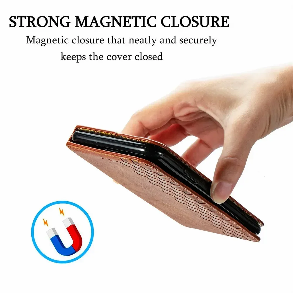 Honor 300 200 Pro 90 Lite Smart 5G Magnetic Wallet Case Leather Texure Book Shell Honor 200 Lite Case Honor90 GT 100 Pro Cover