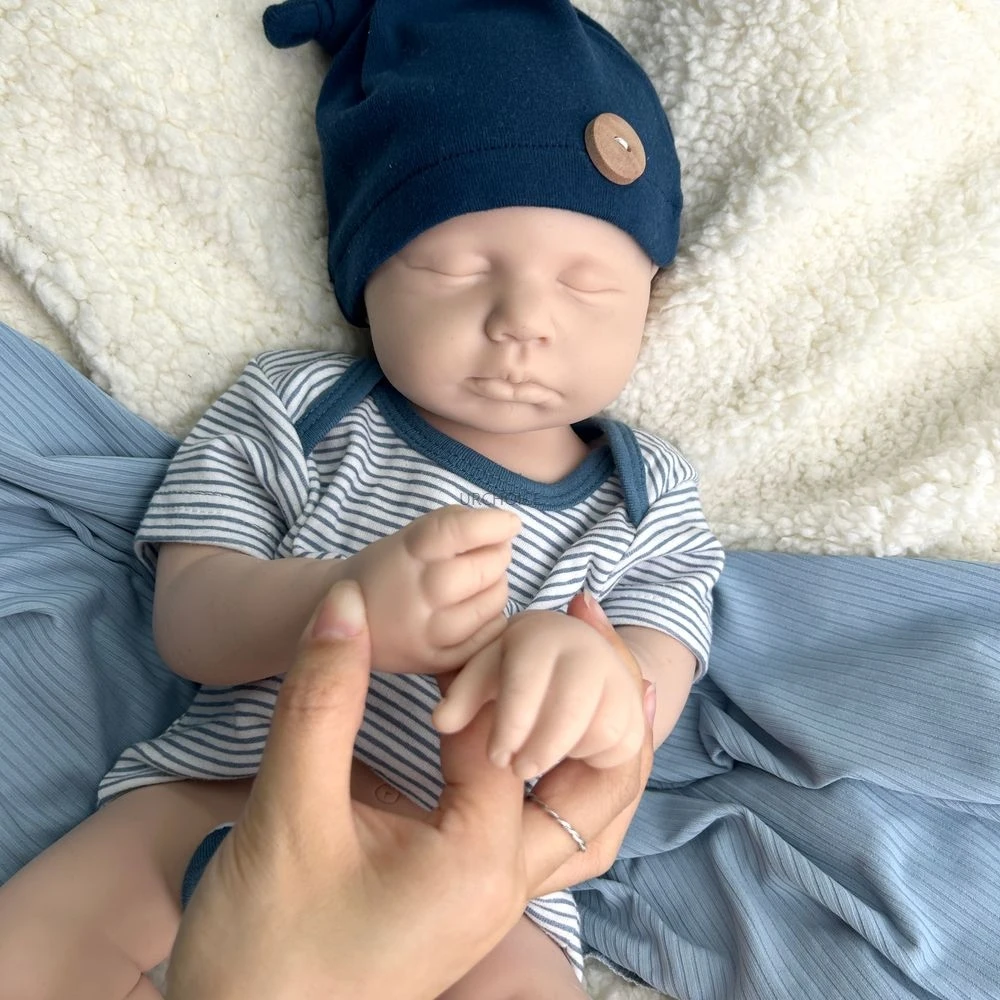 20 polegadas Unpainted Loulou pode abrir a boca corpo inteiro de silicone renascido bebê menina / menino realista lavavel em branco boneca artista brinquedo de terapia