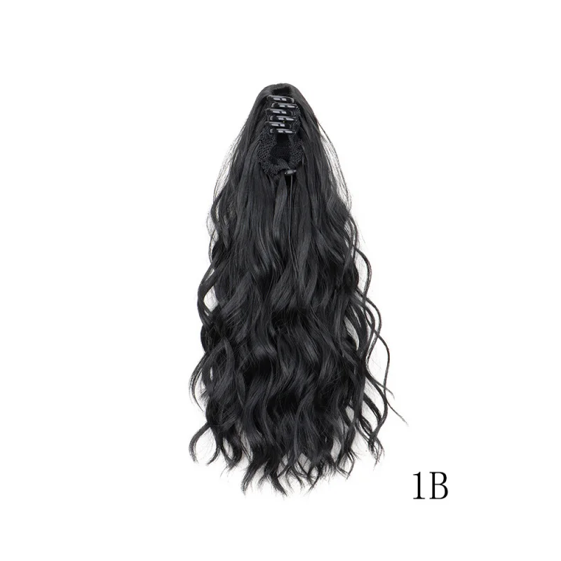 Women's wig with water waves, small claw clip, high ponytail, short curly hair, cloud perm - view 2