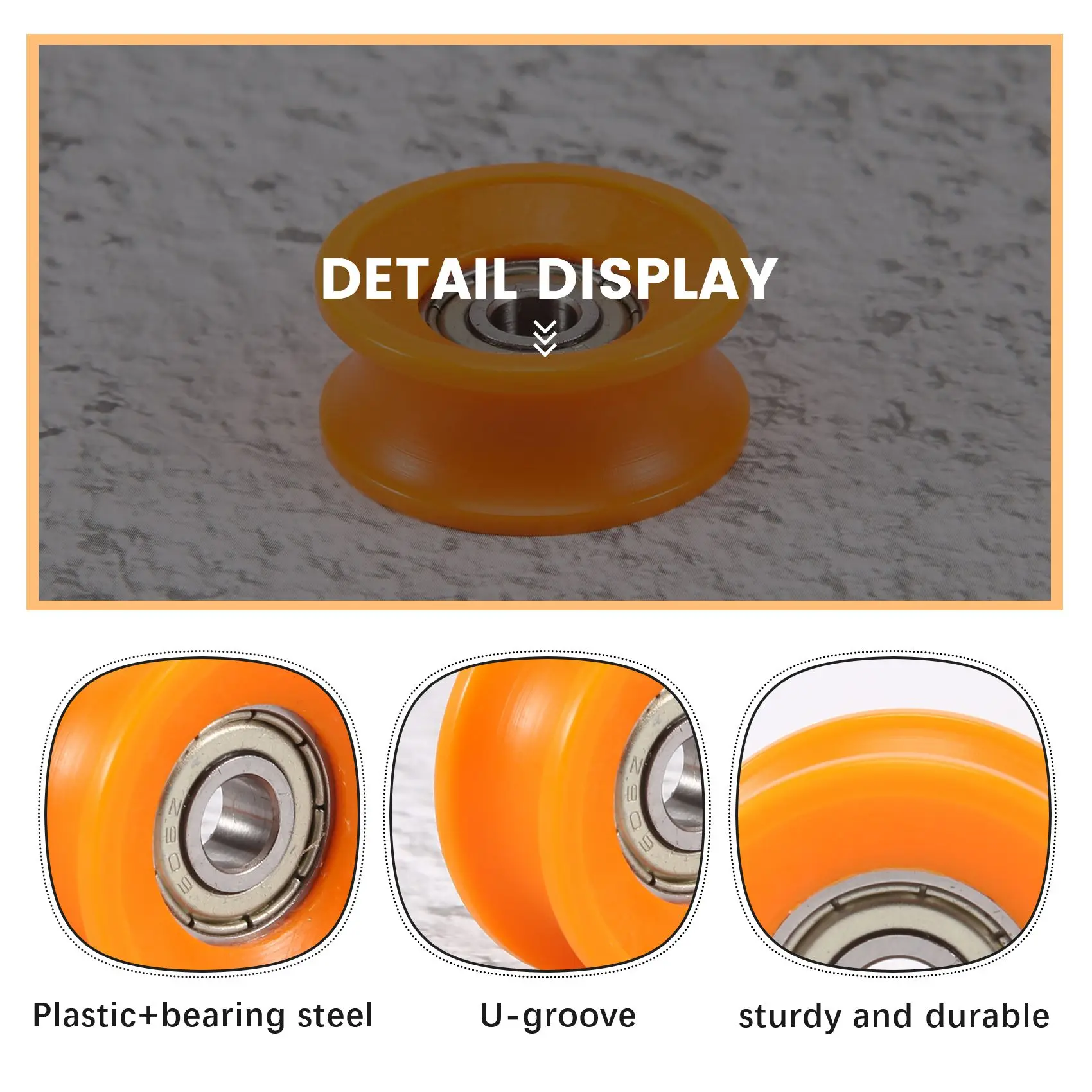

ABKM 4Pcs 6X30X13mm Plastic Coated Sealed Bearings Steel 606Z Deep U Groove Guide Pulley Rail Ball Rolling Bearing Wheel