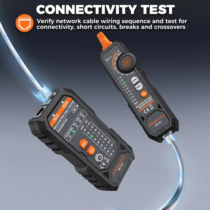 MCT01 RJ11 RJ45 Cable Tracker POE Network Wire Checker Cable Tester Cat5 Cat6 Test Network Tool Network Line Finder Wire Tracker view 3