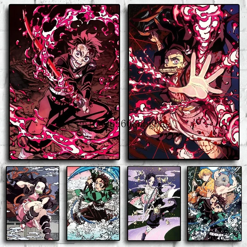 

Japanese Anime Demon Slayer Wall Art Poster Kamado Tanjirou Home Decor Prints Living Room Bedroom Canvas Painting Mural Gifts