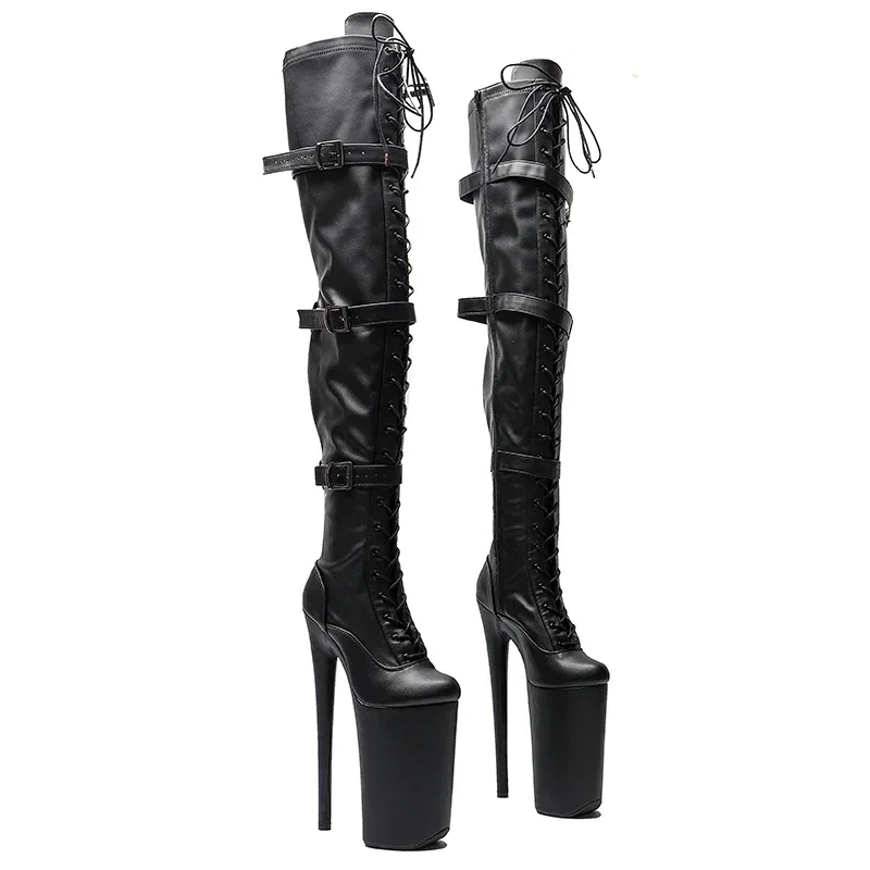 Leecabe  26CM/10inches  Matte PU sexy exotic High Heel platform party shoes stripper heels Pole Dance boot
