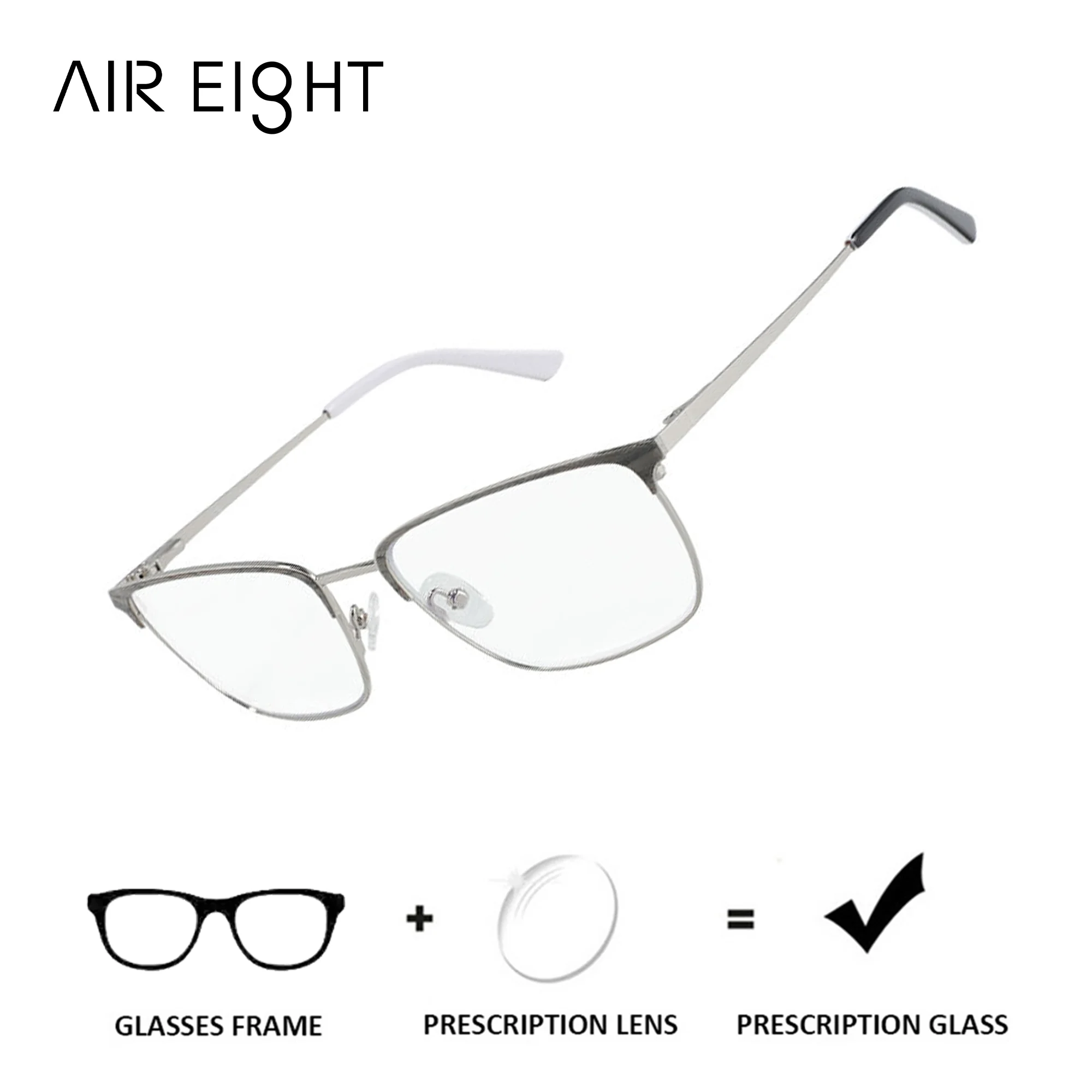 AIR EIGHT Titanium Alloy Square Prescription Glasses Men Progressive Lenses Photochromic Myopia Correction Optical Eyewear