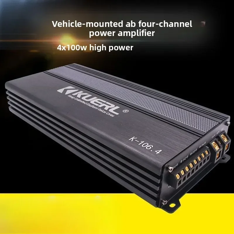 Durable 4 * 100W Car Audio Modified AB Class High-power 12V Four-way Car Power Amplifier