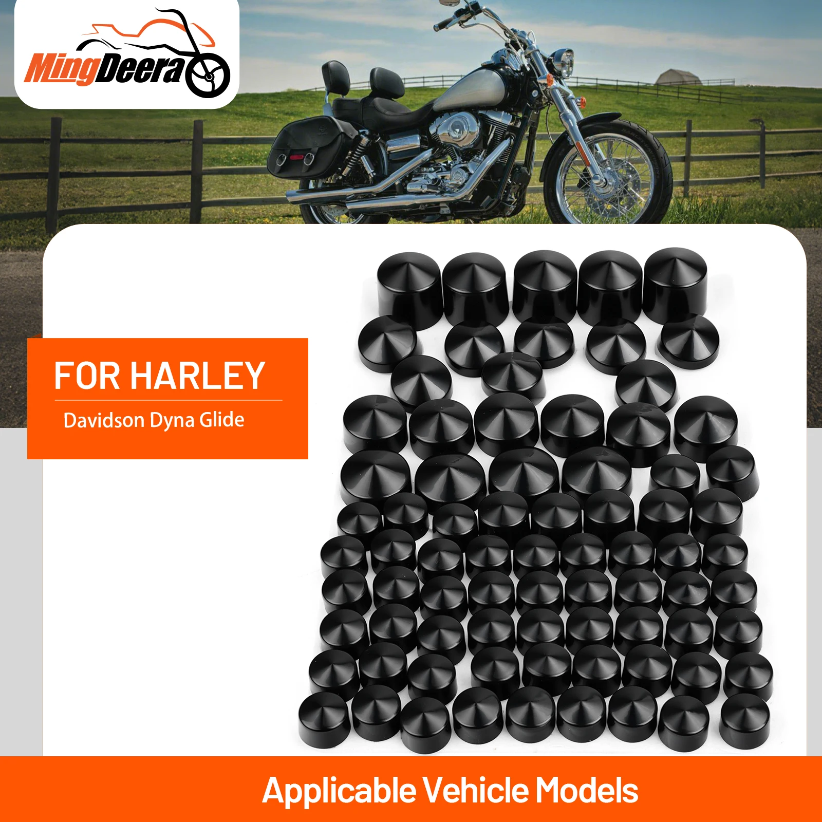 

76pcs Motorcycle Bolt Covers Head For Harley Davidson Dyna Glide 1991-2012 Motorcycle Bolt Cover Caps Kit Motorcycle bolts