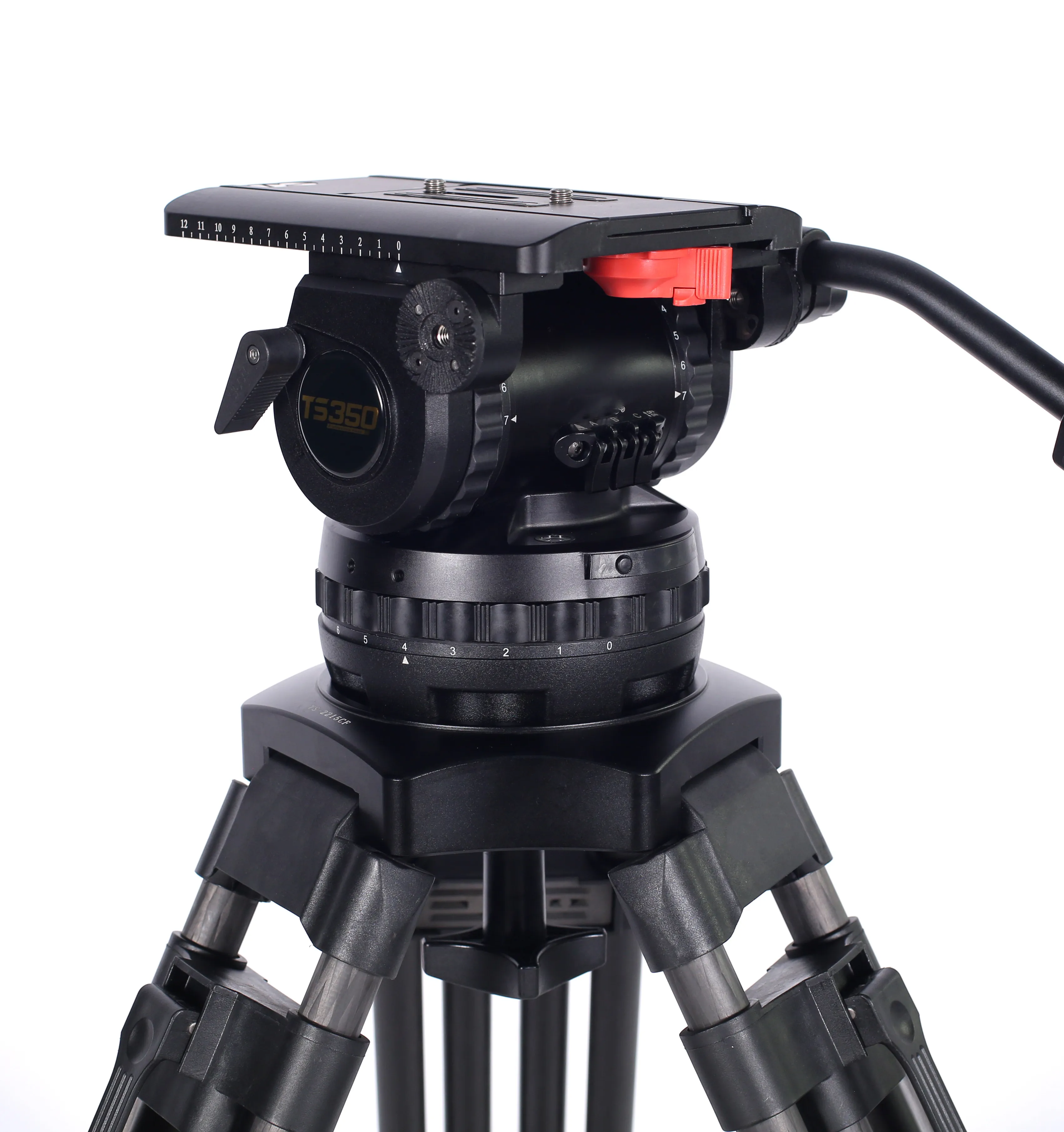 Portable Heavy Duty Payload 40KGS Carbon Fiber Tripod With Fluid Head Bubble Level Flip Lock For Digital & Video Cameras