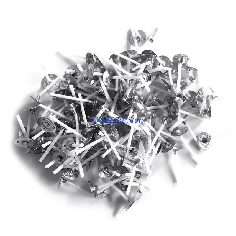367A 200Pieces Cotton Wicks with Metal Sustainer Tabs for Creative DIY Making Accessories and Home Decoration
