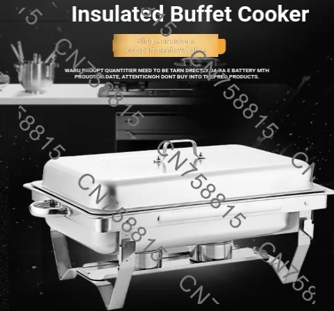 Rectangle Catering Warmer Server with，Chafing Dish Buffet Set,