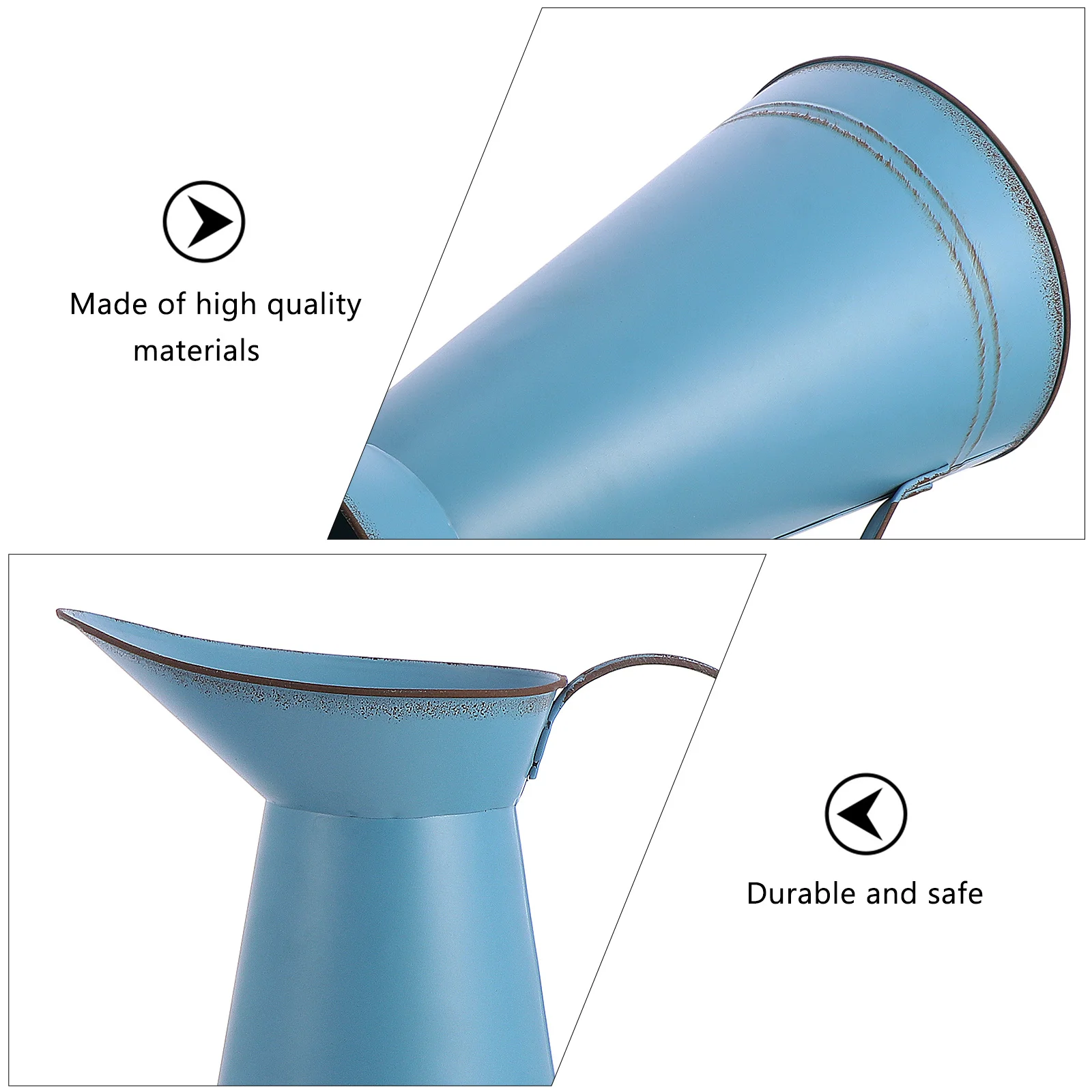 

Solid Color Flower Bucket Blue Iron Decorative Bucket For Home Decoration Multifunctional Flower Planter Succulent