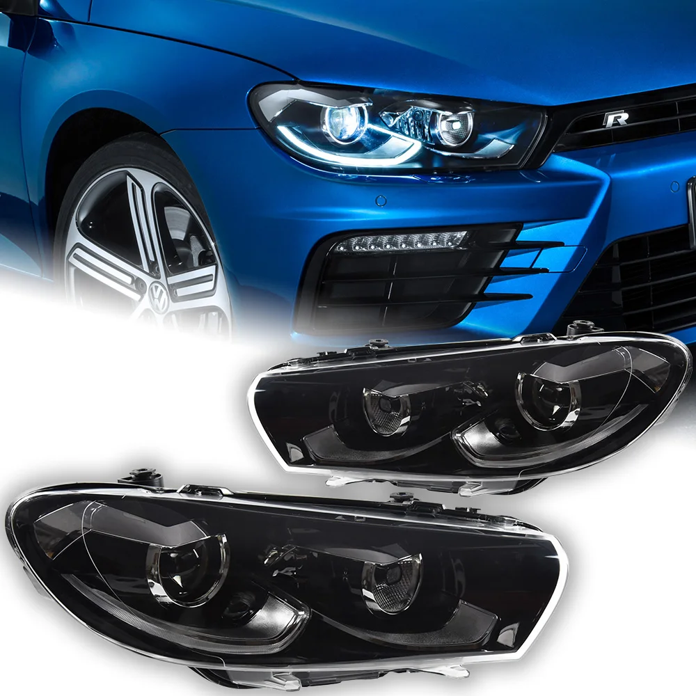 

Автомобильные фары для VW Scirocco, линза проектора 2008-2018 1.8T 2.0T, сигнальная фара, светодиодные фары Drl, автомобильная часть