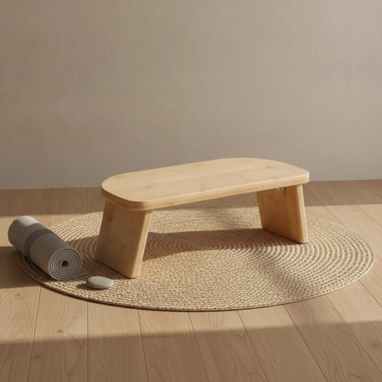 Meditation Bench Compact Wooden Meditation Kneeling Bench Seating Furniture for Mindfulness Routines, Prayer