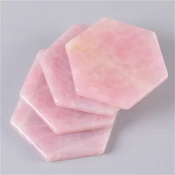 Natural Rose quartz crystal Coaster gemstone 2