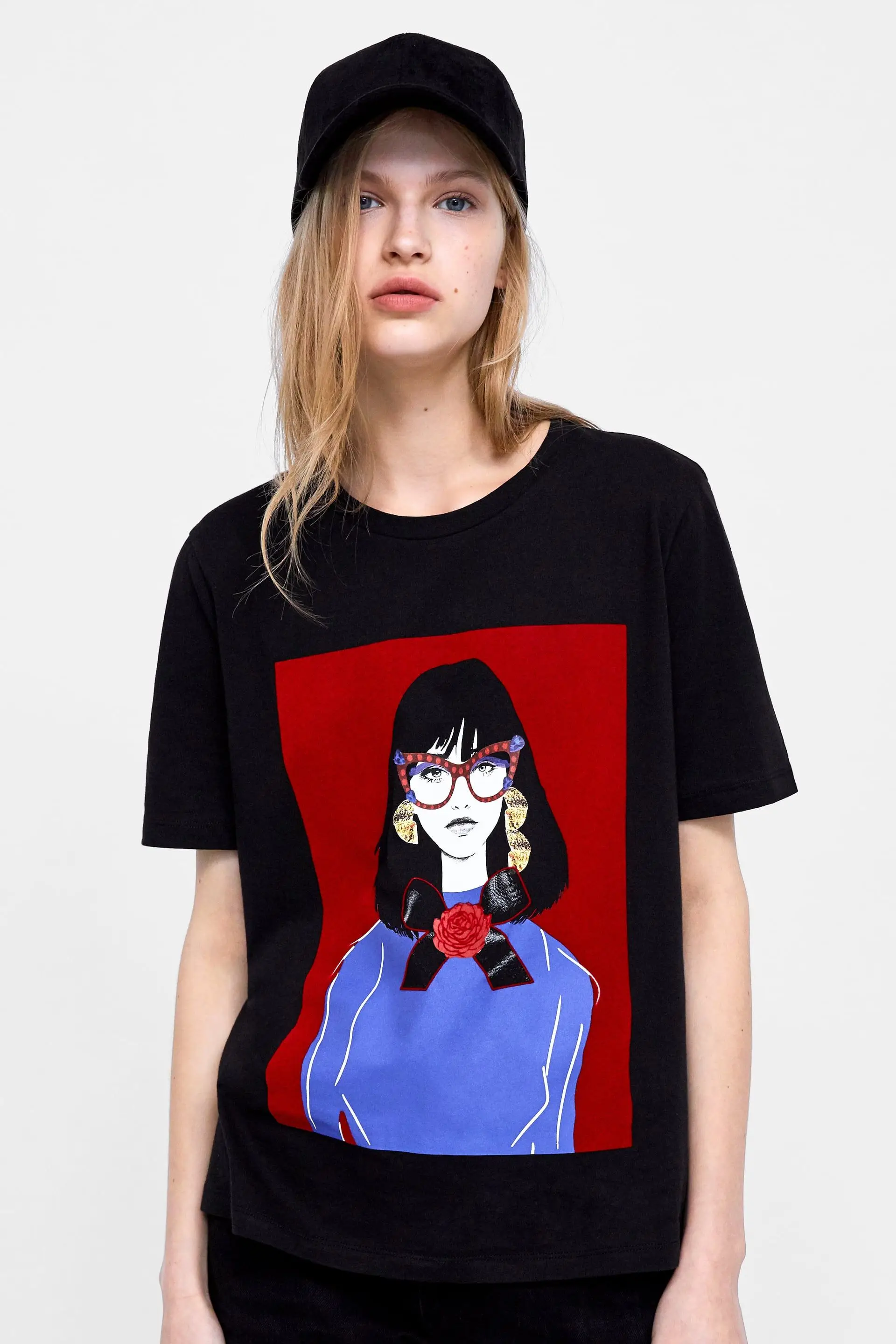 2025 المرأة العصرية العلامة التجارية رسالة موضة تي شيرت مطبوع Y2K فضفاضة ومتعددة الاستخدامات تي شيرت رياضي القطن زوجين الملابس #1