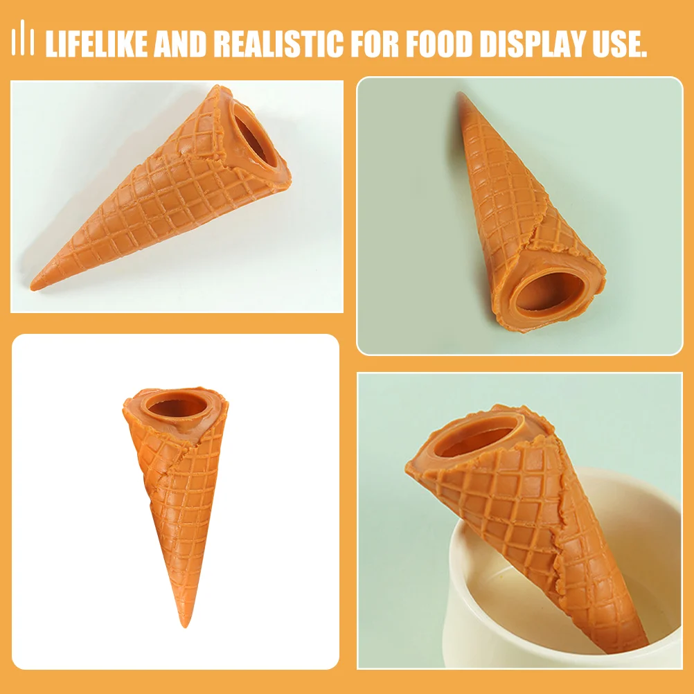 Ice Cream Model Toy Fake Egg Roll Cone Prop Pvc Dessert Simulation Modeling Figurine