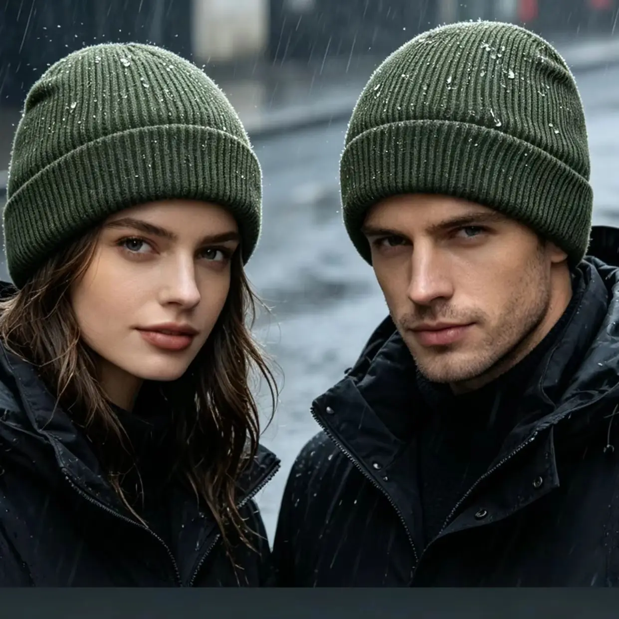 3 Layers Warm Winter Beanie Hat Waterproof Windproof Fleece-lined Knitted Cap for Men And Women Skiing Walking Running