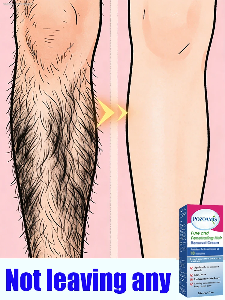 Painless hair removal cream for quick, gentle removal and skin care; suitable for lip area brightening and underarm hair removal—a beauty product for both men and women.