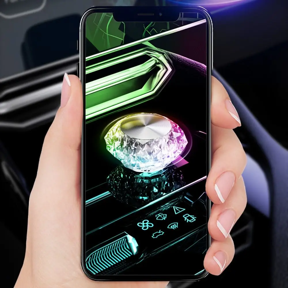 

Универсальный USB-светильник в форме бриллианта, светодиодный декоративный портативный светильник для интерьера автомобиля, лампа для создания атмосферы, подключение Plug and Play